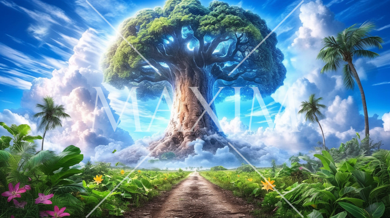 高くそびえる世界樹の木