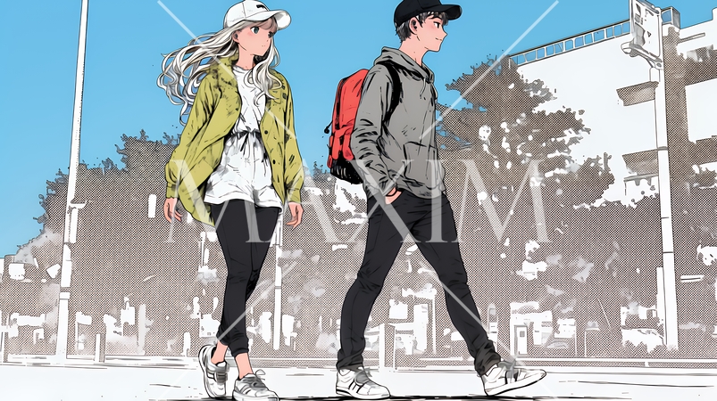 希望に満ちたライフスタイルを過ごす若いカップル：未来を見つめている