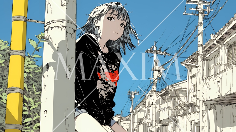 誰かを尾行している女性（ストーカー？）