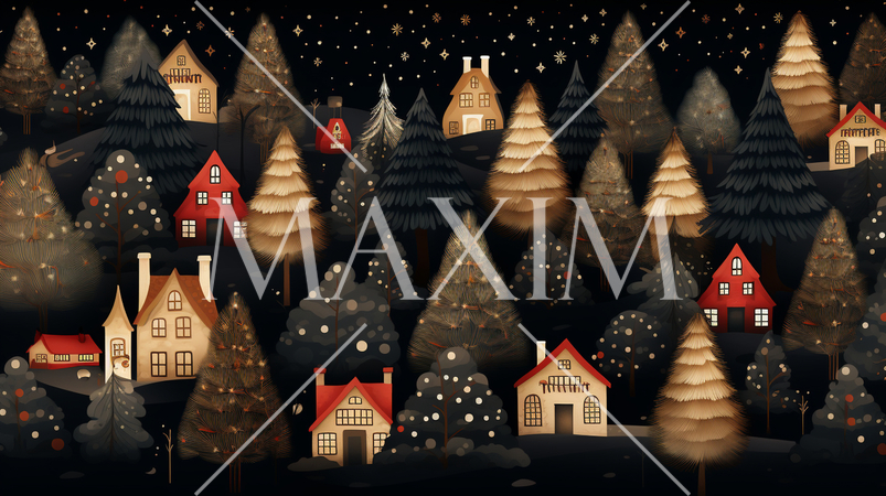 クリスマス関連の連続絵柄の背景図案