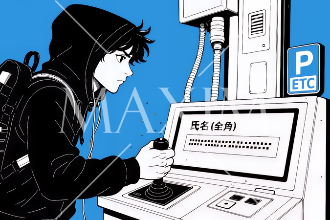 ものすごく要領の悪いユーザーインターフェースに戸惑っているユーザー（シンプルな色使い）