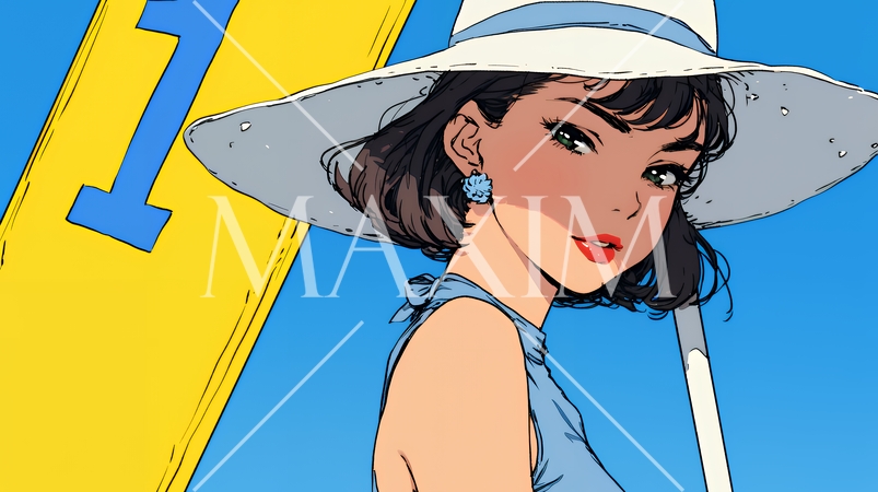 数字の「1」を掲げている若い女性