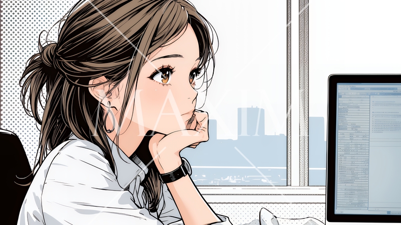 迷いに囚われ、決断できないビジネスウーマン