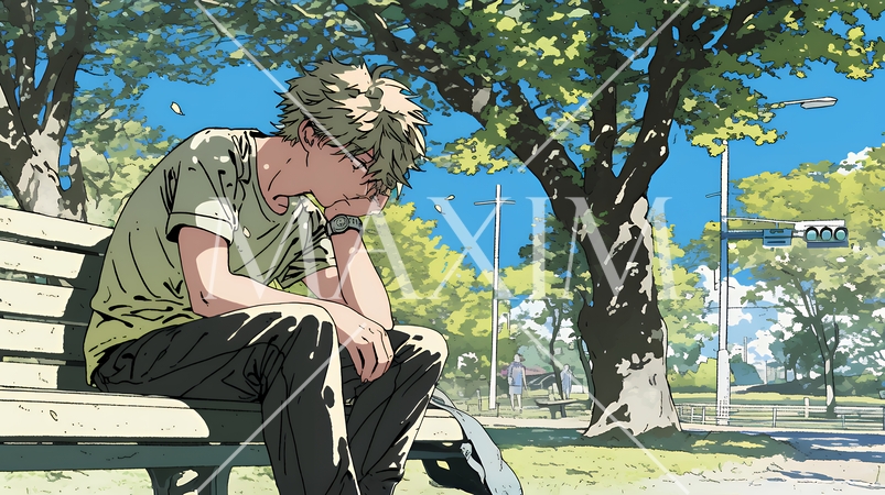 5月病の若い男子大学生