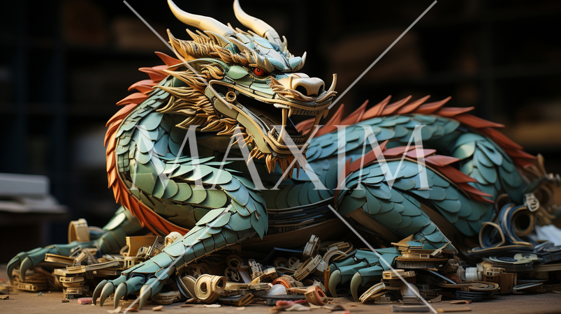 龍のロボット風のイラスト