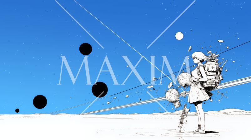 悟りの瞬間：人智では越えられない自然の摂理を知った瞬間（シンプルな色使い）