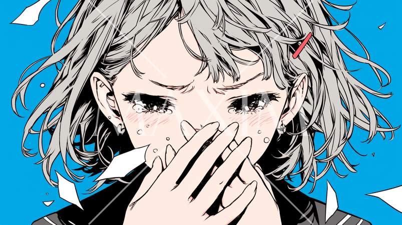悔し涙を浮かべる少女