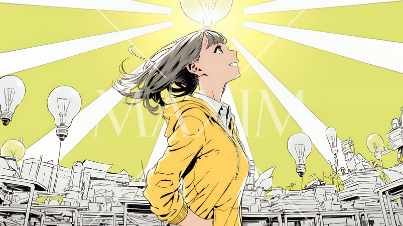 ボジティブで素晴らしいアイデアが浮かんだ瞬間