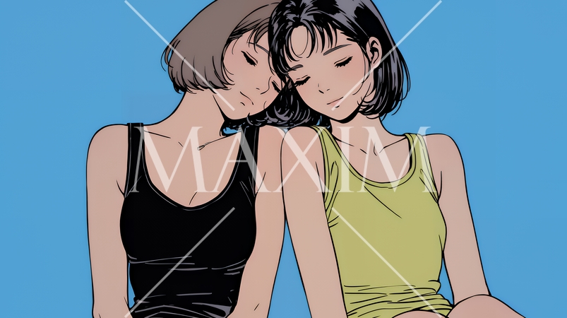 タンクトップを着た健康的な若い女性たち