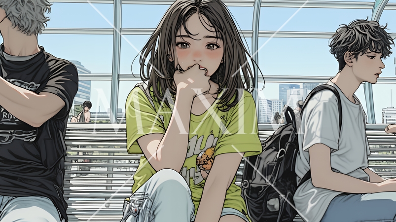 咳き込んでいる体調の悪そうな若い女性