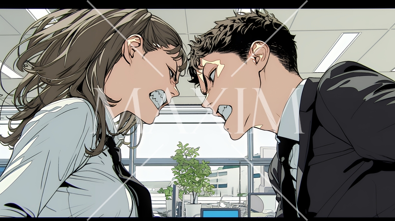 オフィスで言い争いをしているビジネスパーソン