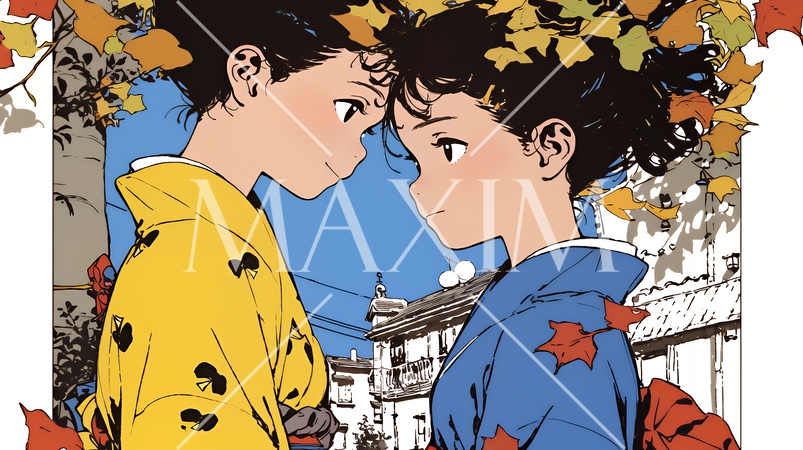 紅葉と双子の女子