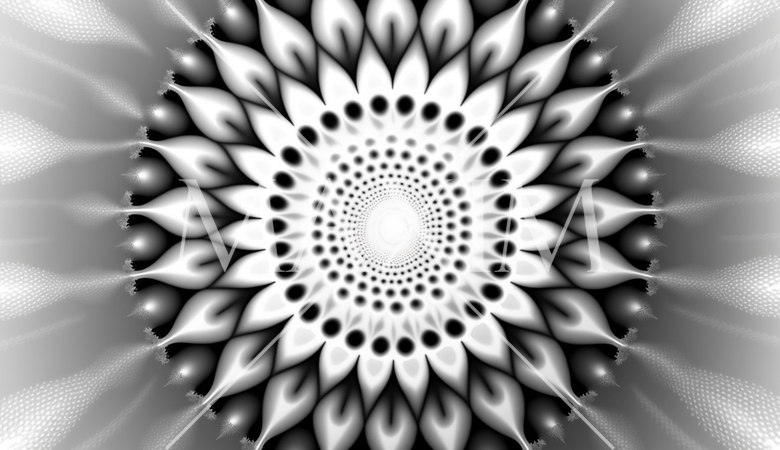 白バックのフラクタル様背景素材精緻CG画