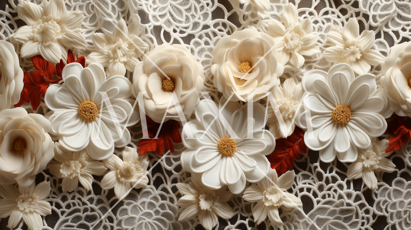 白いレース織り布の背景画像