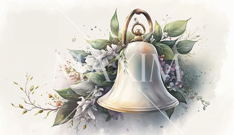 ウェディングベルの水彩画