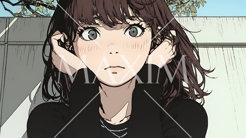 怯えた表情の若い女性