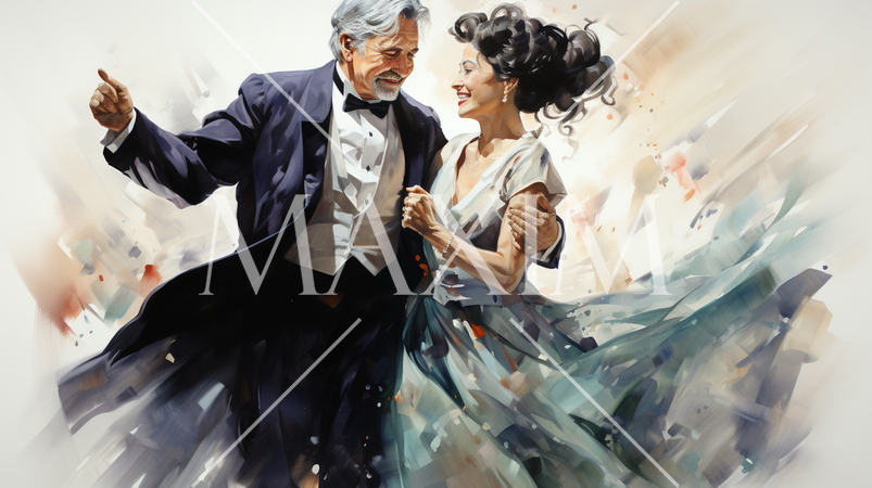 仲良く社交ダンスに興じる老夫婦