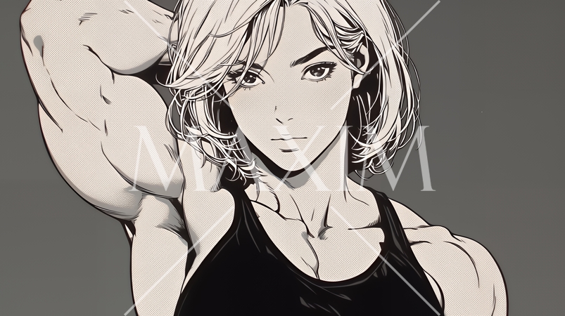 筋肉隆々の若い女性