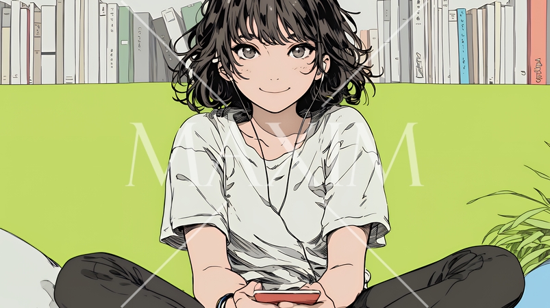 嬉しそうな表情でスマホを使っている女性