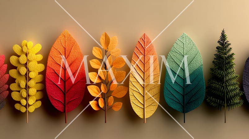 秋の紅葉の葉のフラットな背景画像