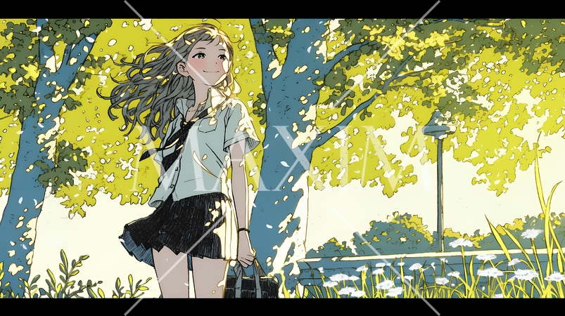 未来に向かって歩き出す女子高生