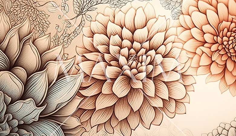 クラシカルな花柄背景イラスト