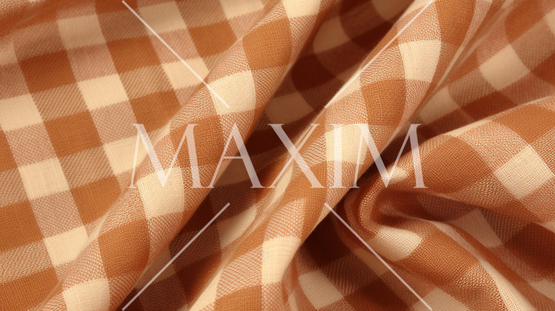 チェック柄の麻の生地の背景画像：精緻CG画像