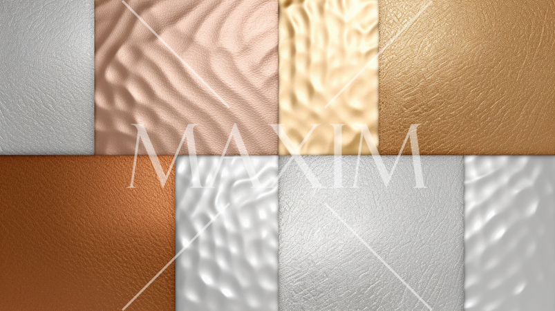 メタリックパッチワークテクスチャーの背景： メタリックな質感を持つテクスチャーでパッチワーク。