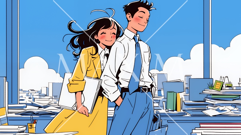 定時退社で帰宅を喜ぶ会社員｜ワークライフバランスと働き方改革のビジネスイメージ