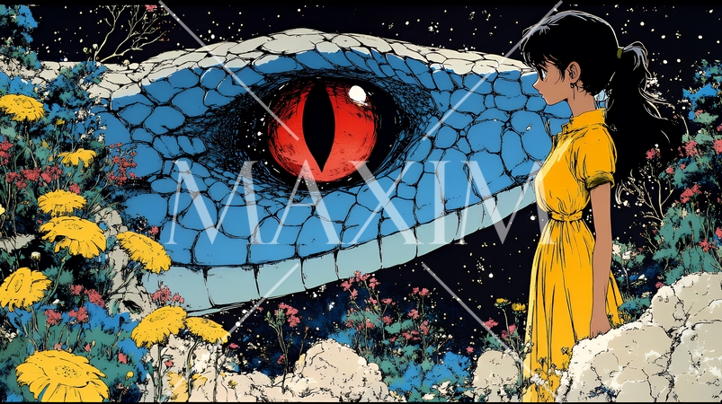 年賀状用のポップなヘビのイラスト