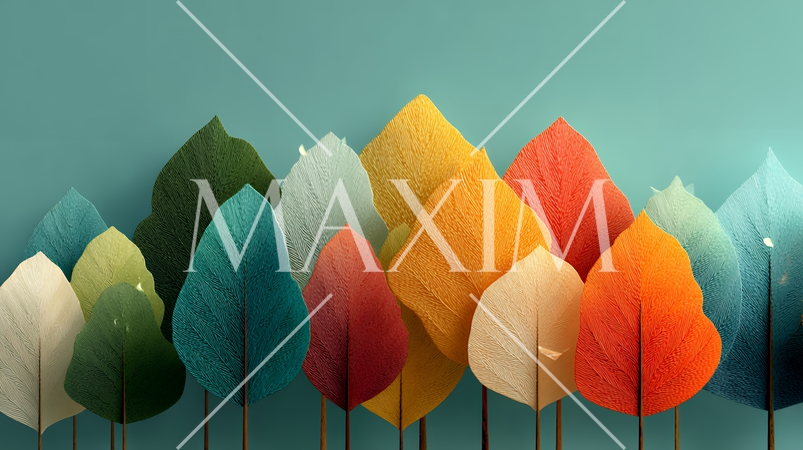 秋の紅葉の葉のフラットな背景画像