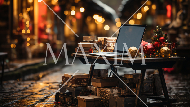 クリスマスセールのイメージに使える実写風イラスト