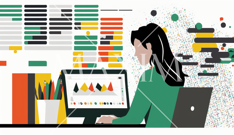 pcでexcel作業中の女性