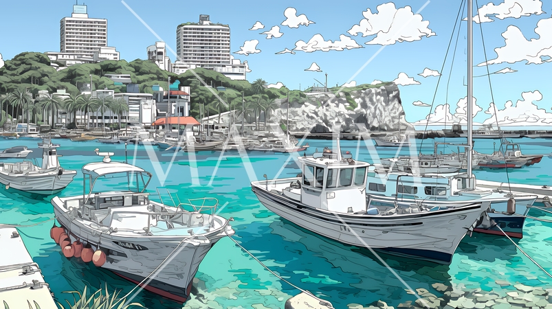 沖縄のヨットハーバー