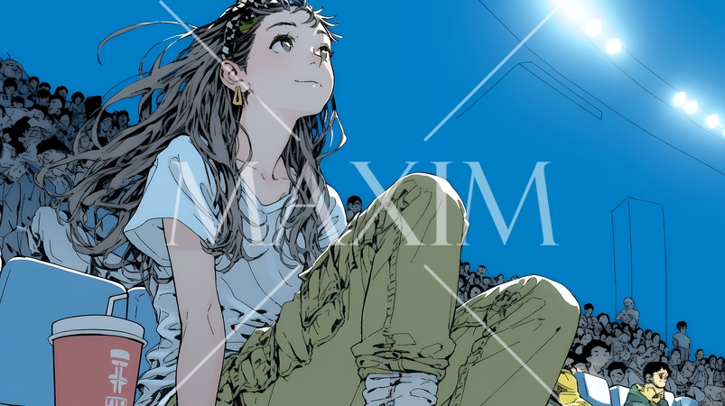 映画や演劇を鑑賞している若い女性