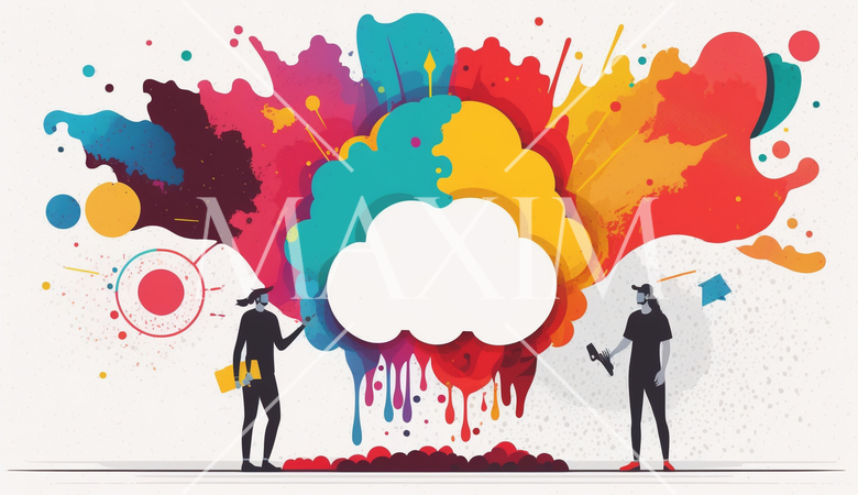 クリエイティブブレインストーミング：アーティスト、デザイナー、クリエイターのアイデア出し合い。5