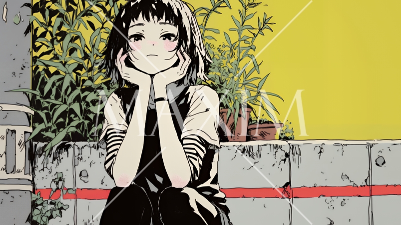 絶望：不安と絶望を感じている少女