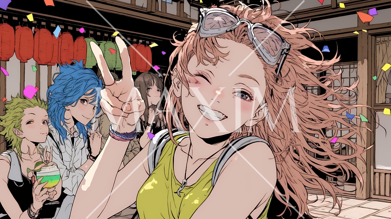 スマホで自撮りしている若い女性