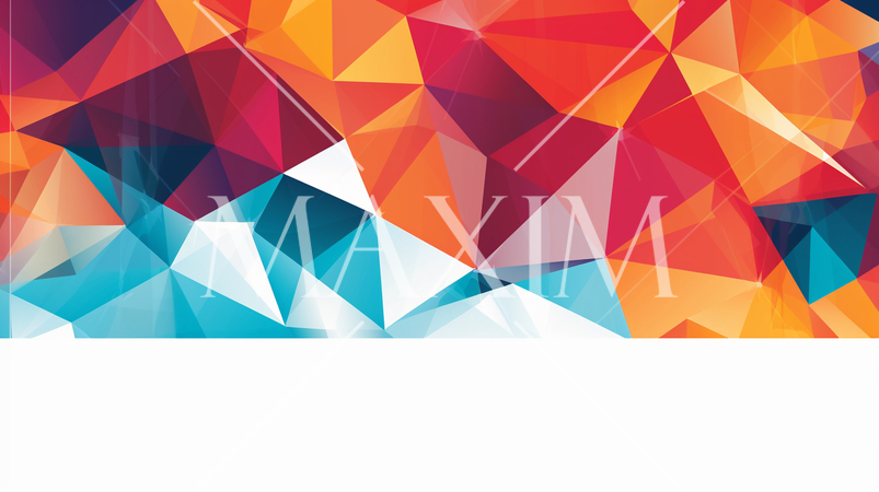 ジオメトリックデザインの背景：幾何学的な形状デザイン。鮮やかな色使いで活気とエネルギーを表現。