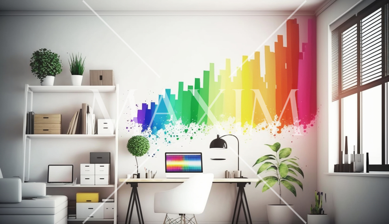 LGBTを意識したレインボーデザインを取り入れた仕事場