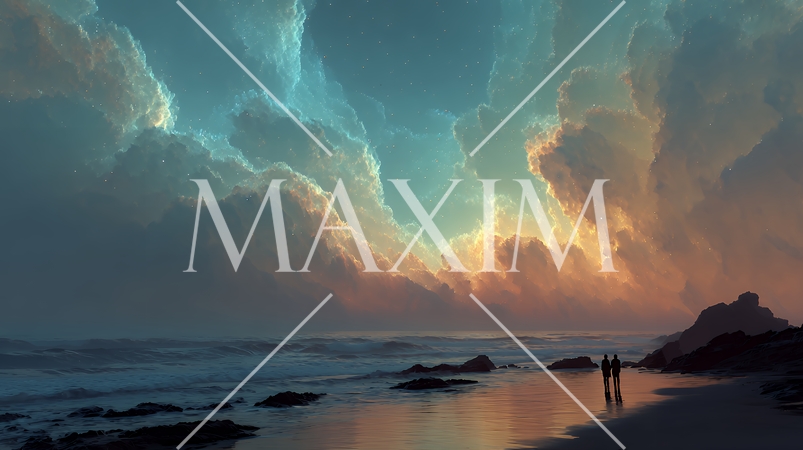 天文学のポスター用図版：天の川とランドスケープ