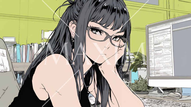 仕事のミスを注意されふてくされている若い女性