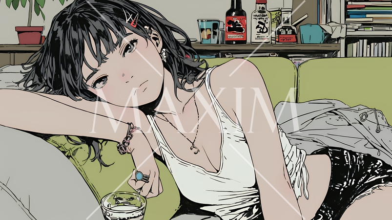 家で一人で酒を飲んで酔いつぶれた女性