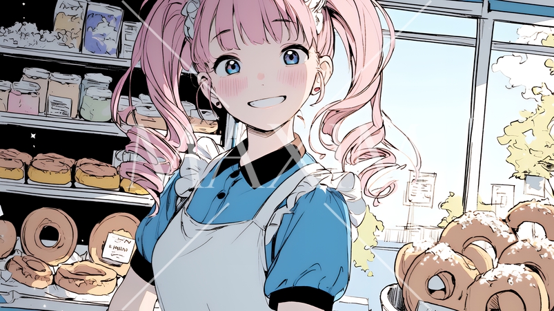 若い女性のパン屋さん