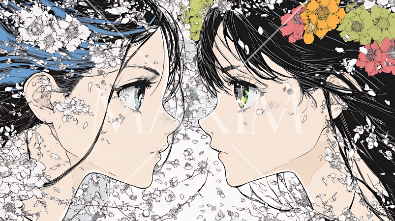 二人の若い女性が向き合っている：Q&Aのイメージ