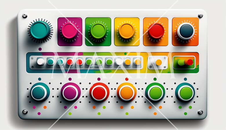 コントロールパネル（操作盤）：カラフルなイラスト調