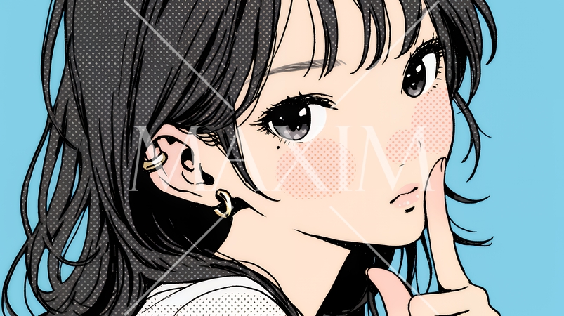 指を唇に当てて「シーShh」というジェスチャーをしている女性