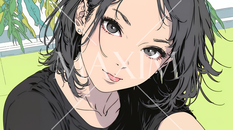 舌をちょっと出して（てへぺろ風）おどけている若い女性