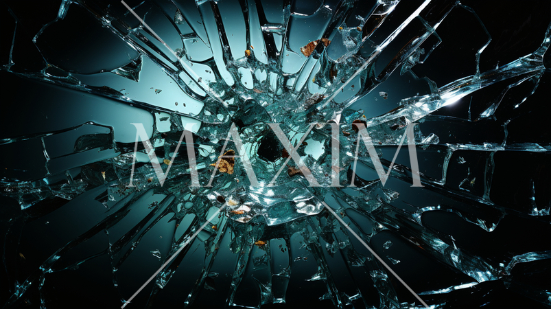 ガラスにできた弾痕：精緻CG