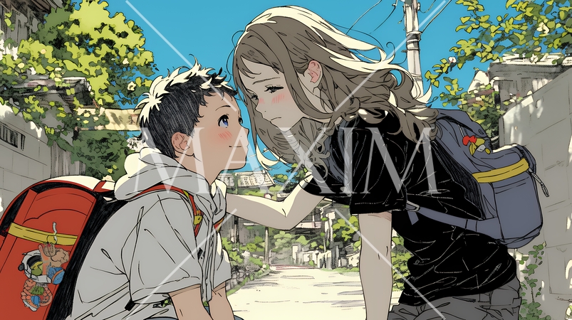 幼い我が子の悩みの相談にのっている母親